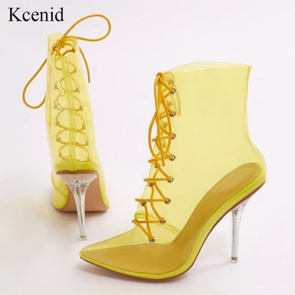 kcenid pointed toe lace-up transparent pvc ankle boots women super high heels crystal shoes plus size boots for women 35-451, Black
kcenid pointed toe lace-up transparent pvc ankle boots women super high heels crystal shoes plus size boots for women 35-451, Black