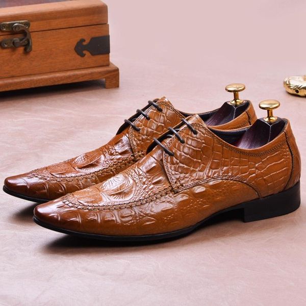 dress shoes italian designer alligator pattern man formal genuine leather party oxfords pointed toe laces men's handmade flats ss556, Black
dress shoes italian designer alligator pattern man formal genuine leather party oxfords pointed toe laces men's handmade flats ss556, Black