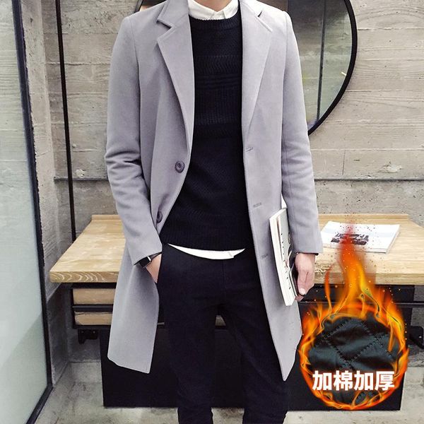 nice winter new men fashion boutique thick warm woolen coat / mens coat jacket men solid color long woolen windbreaker, Black
nice winter new men fashion boutique thick warm woolen coat / mens coat jacket men solid color long woolen windbreaker, Black