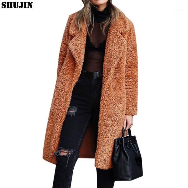 shujin 2019 new winter thicken fleece coats women long warm long sleeve faux fur turndown jacket female cardigan outwear new1, Black
shujin 2019 new winter thicken fleece coats women long warm long sleeve faux fur turndown jacket female cardigan outwear new1, Black