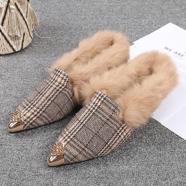 slippers womens pointy metal toe real fur furry mules plaid check slipper slides block heel shoes warm winter snow 20211, Black
slippers womens pointy metal toe real fur furry mules plaid check slipper slides block heel shoes warm winter snow 20211, Black