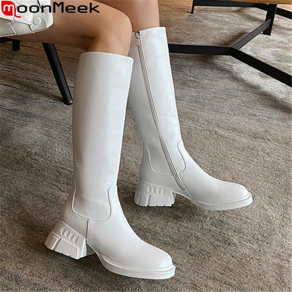 moonmeek 2020 new fashion knee high boots genuine leather boots high heels square toe black white color women
moonmeek 2020 new fashion knee high boots genuine leather boots high heels square toe black white color women