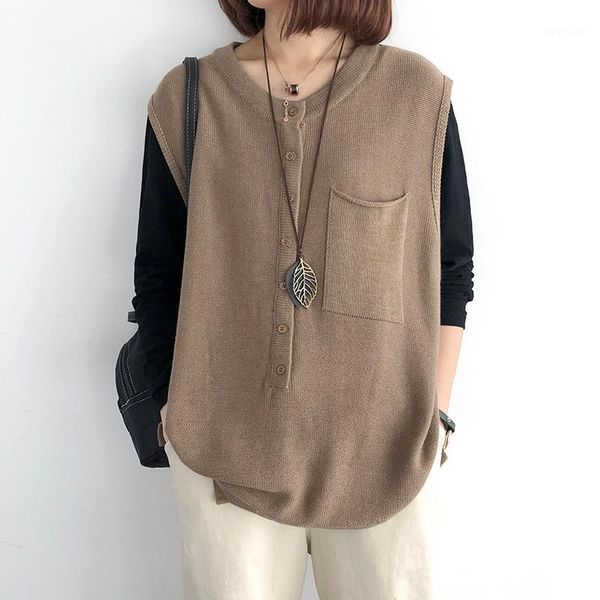 women sweater o neck knitted sleeveless vest 2020 spring summer new pockets pullovers casual loose thin women fashion 1, White;black
women sweater o neck knitted sleeveless vest 2020 spring summer new pockets pullovers casual loose thin women fashion 1, White;black