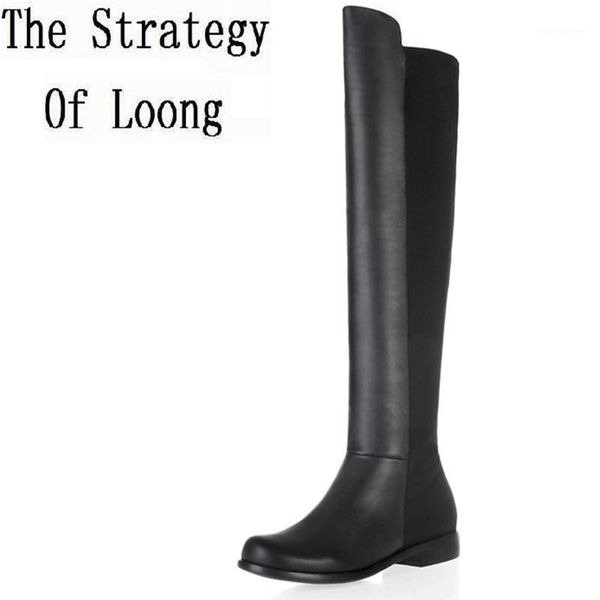 boots women winter genuine leather flat heel round toe patchwork fashion over the knee plus size 34-45 sxq10071, Black
boots women winter genuine leather flat heel round toe patchwork fashion over the knee plus size 34-45 sxq10071, Black