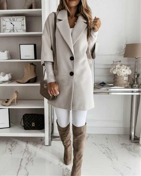 foreign trade cross-border new mid-length autumn and winter below the knee lapel thickening loose woolen coat for women, Black
foreign trade cross-border new mid-length autumn and winter below the knee lapel thickening loose woolen coat for women, Black