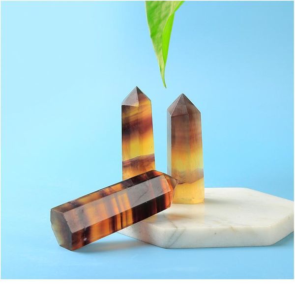 1pc natural yellow fluorspar hexagonal crystal point home mineral nordic shelf home decoracion hogar mode qylvzz, Black
1pc natural yellow fluorspar hexagonal crystal point home mineral nordic shelf home decoracion hogar mode qylvzz, Black