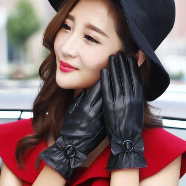 elegant winter pu leather gloves ladies black bowknot gloves female touch screen full finger mittens guantes handschoenen, Blue;gray
elegant winter pu leather gloves ladies black bowknot gloves female touch screen full finger mittens guantes handschoenen, Blue;gray