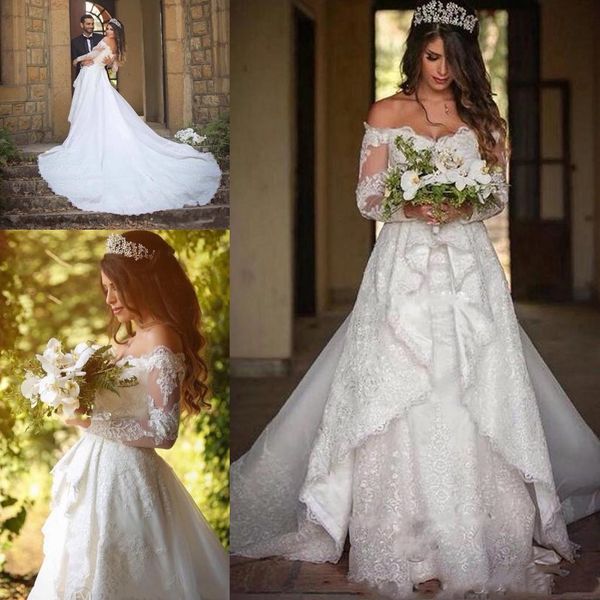 роскошный дизайн overskirt свадебные платья с длинным рукавом с плеча аппликациями дубай свадебные платья халата де mariée 2021, White
роскошный дизайн overskirt свадебные платья с длинным рукавом с плеча аппликациями дубай свадебные платья халата де mariée 2021, White
