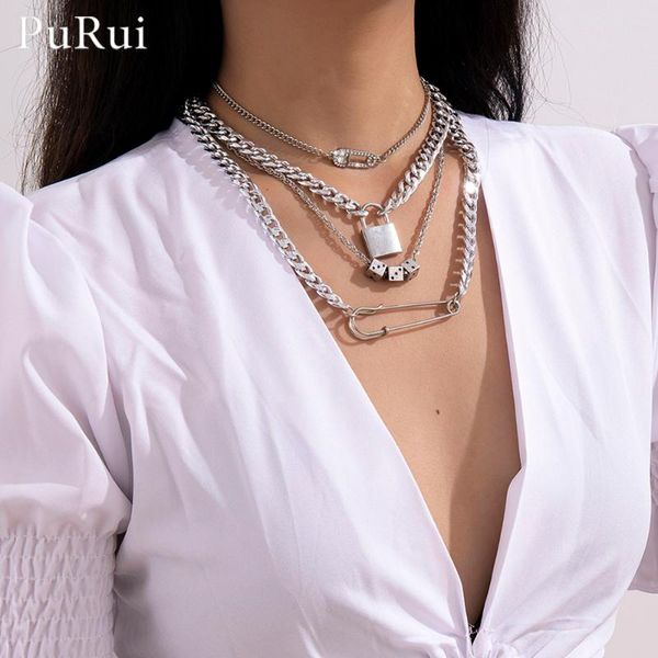 chains 2021 fashion multilayers necklace sets for women geometric lock pin sieve pendant necklaces sliver color hip hop collier jewelry, Silver
chains 2021 fashion multilayers necklace sets for women geometric lock pin sieve pendant necklaces sliver color hip hop collier jewelry, Silver