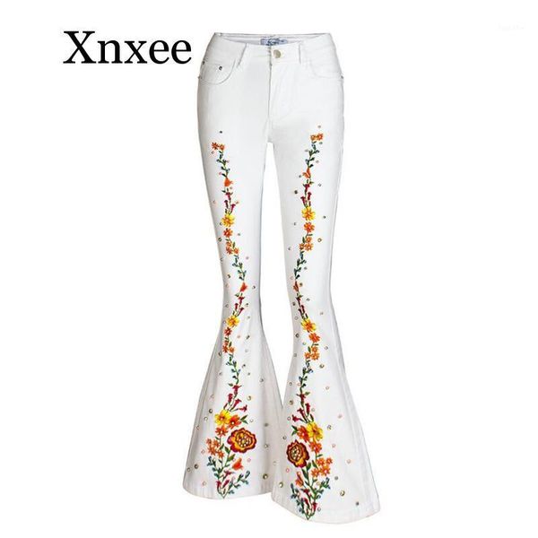 spring european american embroidery fashion women flares jeans plus size stretch button beaded jeans casual denim pants trousers1, Blue 
spring european american embroidery fashion women flares jeans plus size stretch button beaded jeans casual denim pants trousers1, Blue