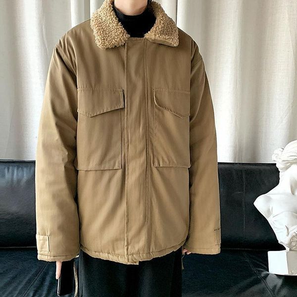 coats men lamb wool lapel jackets winter thicken warmth short windproof cargo pocket design loose retro solid jacket1, Black
coats men lamb wool lapel jackets winter thicken warmth short windproof cargo pocket design loose retro solid jacket1, Black