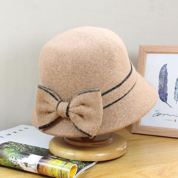 stingy brim hats mingli tengda woollen hat women's winter thickened fashionable bow knitted dome basin fash chapeu fedora cloche, Blue;gray
stingy brim hats mingli tengda woollen hat women's winter thickened fashionable bow knitted dome basin fash chapeu fedora cloche, Blue;gray