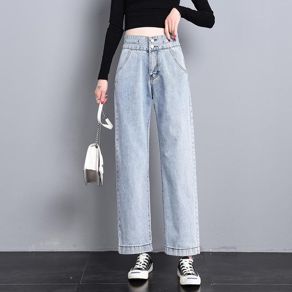 women's jeans blue broad legged female loose high waist spring and autumn straight mom wide leg pants
women's jeans blue broad legged female loose high waist spring and autumn straight mom wide leg pants
