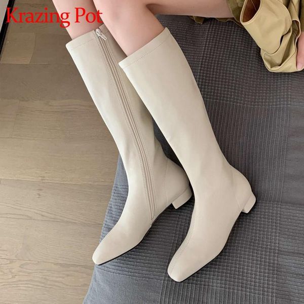 krazing pot square toe med heel four colors winter shoes korean street pretty girls dating charming modern knee-high boots l76, Black
krazing pot square toe med heel four colors winter shoes korean street pretty girls dating charming modern knee-high boots l76, Black