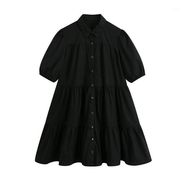 woman turndown collar puff sleeve black shirt dress femme mini tiered dresses lady loose clothes vestido d63521, Black;gray
woman turndown collar puff sleeve black shirt dress femme mini tiered dresses lady loose clothes vestido d63521, Black;gray