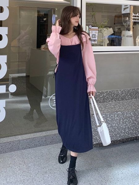 fkklj suit women 2020 new autumn korean girls loose skirt pleated long sleeve suspender bandage suspender skirtsling sling skirt ruffled shi, Gray
fkklj suit women 2020 new autumn korean girls loose skirt pleated long sleeve suspender bandage suspender skirtsling sling skirt ruffled shi, Gray