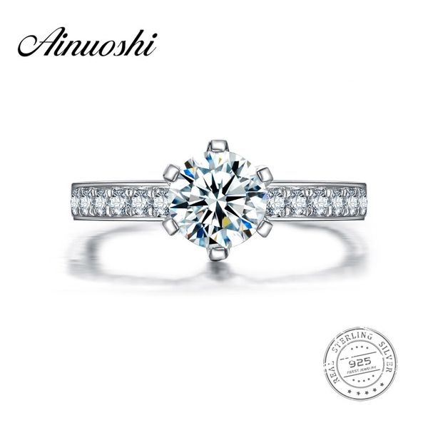 ainuoshi new brand 1 carat round cut 6 prong ring sona ring 925 sterling silver engagement wedding band anniversary ring jewelry y200106, Slivery;golden
ainuoshi new brand 1 carat round cut 6 prong ring sona ring 925 sterling silver engagement wedding band anniversary ring jewelry y200106, Slivery;golden