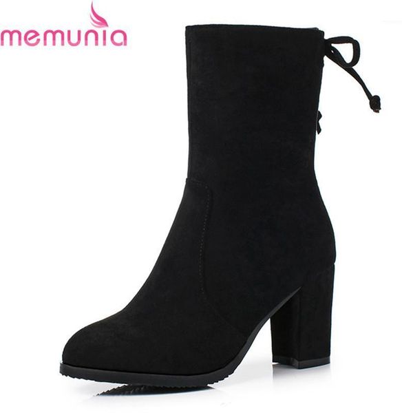boots memunia arival 2021 ladies round toe suede leather ankle butterfly knot thick heels classic women shoes1, Black
boots memunia arival 2021 ladies round toe suede leather ankle butterfly knot thick heels classic women shoes1, Black
