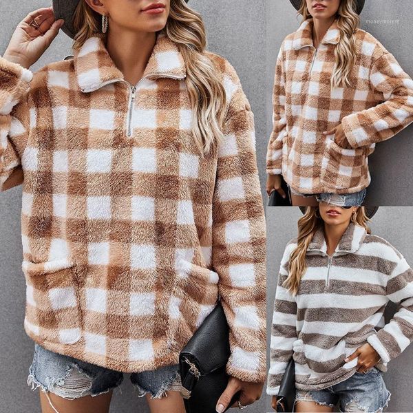 women's hoodies & sweatshirts women's winter casual turn-down collar plaid stripe zipper long sleeve warm fuzzy pullover sweatshir, Black
women's hoodies & sweatshirts women's winter casual turn-down collar plaid stripe zipper long sleeve warm fuzzy pullover sweatshir, Black