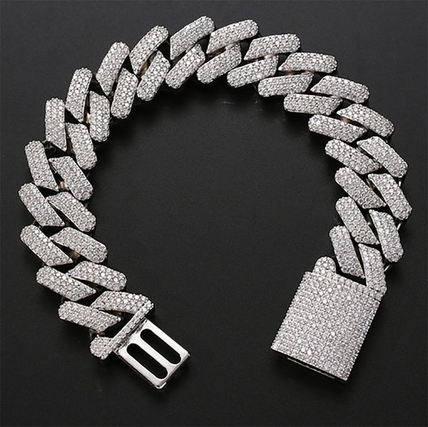 20mm diamond miami prong cuban link chain bracelets 14k white gold iced icy cubic zirconia jewelry 8inch 9inch cuban bracelet, Black
20mm diamond miami prong cuban link chain bracelets 14k white gold iced icy cubic zirconia jewelry 8inch 9inch cuban bracelet, Black