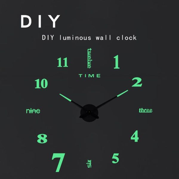 3d luminous wall clock large creative diy clock acrylic wall sticker living room quartz needle horloge home decor reloj de pared
3d luminous wall clock large creative diy clock acrylic wall sticker living room quartz needle horloge home decor reloj de pared