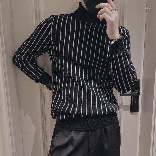 winter thick turtleneck sweater men's slim warm fashion casual knitted pullover men british style striped sweater mens clothes1, White;black
winter thick turtleneck sweater men's slim warm fashion casual knitted pullover men british style striped sweater mens clothes1, White;black