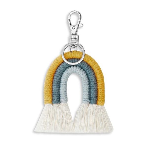 

weaving rainbow keychains boho car hanging jewelry gifts handmade macrame key holder keyring bag charm de jllfgp