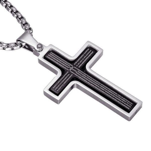 new fashion cross pendant bible necklace stainless steel religious men jewelry gifts for christian catholicism 24inch chain, Silver
new fashion cross pendant bible necklace stainless steel religious men jewelry gifts for christian catholicism 24inch chain, Silver