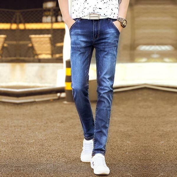 men's jeans stretch men long slim-fit high-quality denim youth korean trousers dropship, Blue
men's jeans stretch men long slim-fit high-quality denim youth korean trousers dropship, Blue