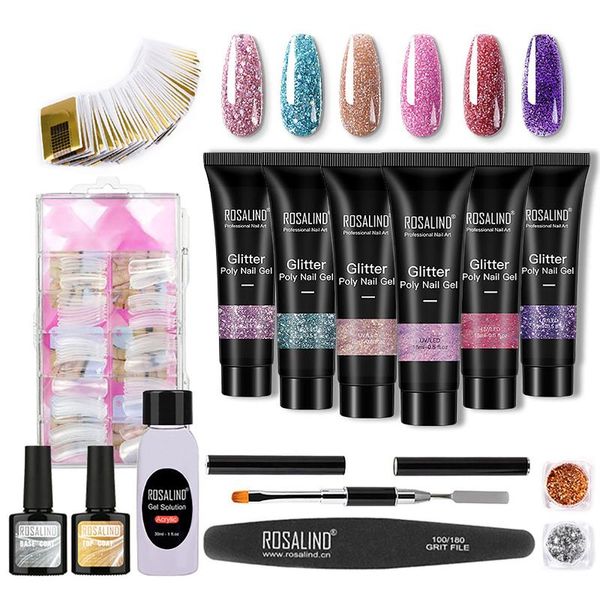 poly nail uv gel kit glitter diamond nail gel set ( with 6 color uv gels, 100 extension molds, files, brush)
poly nail uv gel kit glitter diamond nail gel set ( with 6 color uv gels, 100 extension molds, files, brush)