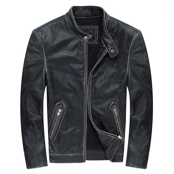 men retro vintage black genuine leather jacket plus size xxxl real thick cowhide winter casual leather coat
men retro vintage black genuine leather jacket plus size xxxl real thick cowhide winter casual leather coat