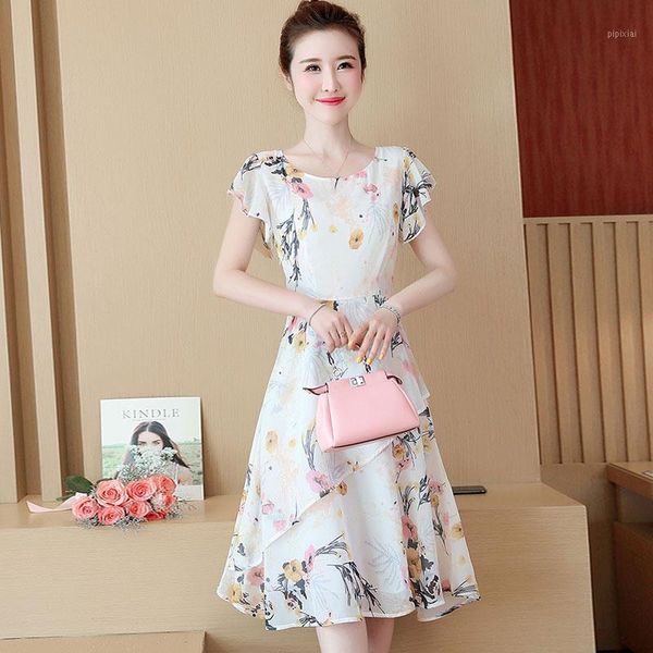 chiffon vestidos ladies large size slim version loose fashion lotus leaf sleeve printed mid-length super fairy sweet dress d2861, Black;gray
chiffon vestidos ladies large size slim version loose fashion lotus leaf sleeve printed mid-length super fairy sweet dress d2861, Black;gray