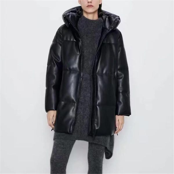thick coat winter jacket women down jacket leather casual warm parkas female elegant elegant windprood loose long coat, Black
thick coat winter jacket women down jacket leather casual warm parkas female elegant elegant windprood loose long coat, Black