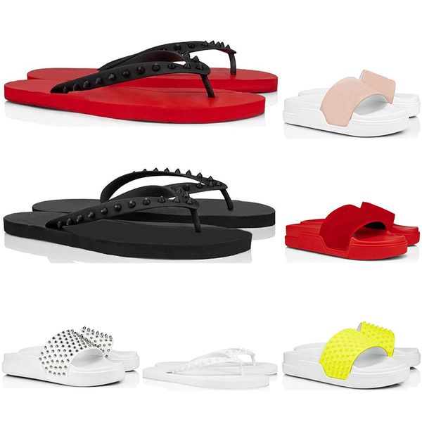 red bottoms slippers for men women fashion slides triple black white yellow spikes mens flat flip flops beach l platform sandals
red bottoms slippers for men women fashion slides triple black white yellow spikes mens flat flip flops beach l platform sandals