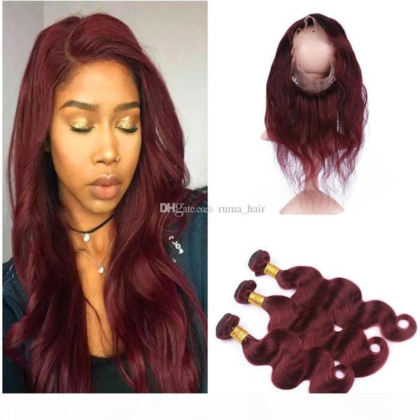 wine red human hair weaves with 360 lace frontal closure peruvian virgin hair burgundy 360 full lace frontal closure with bundles, Black;brown
wine red human hair weaves with 360 lace frontal closure peruvian virgin hair burgundy 360 full lace frontal closure with bundles, Black;brown