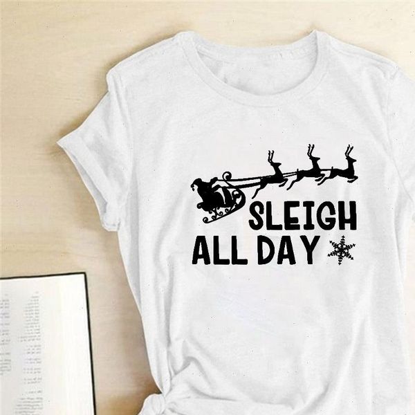 sleigh all day print t shirt merry christmas t shirt women fashion short sleeve ropa mujer 2021 christmas clothes tee femme, White
sleigh all day print t shirt merry christmas t shirt women fashion short sleeve ropa mujer 2021 christmas clothes tee femme, White