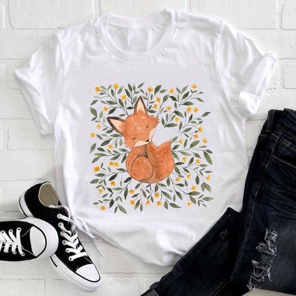 women short sleeve for lady korean style fox printing animal 90s clothes ladies graphic print tee tshirt female t shirt, White
women short sleeve for lady korean style fox printing animal 90s clothes ladies graphic print tee tshirt female t shirt, White