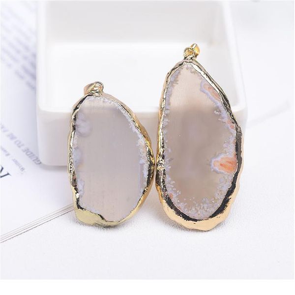 1pc natural agate tablets colourful pendant natural quartz healing stone edge plating fashion simple lucky d qylpiq, Black
1pc natural agate tablets colourful pendant natural quartz healing stone edge plating fashion simple lucky d qylpiq, Black