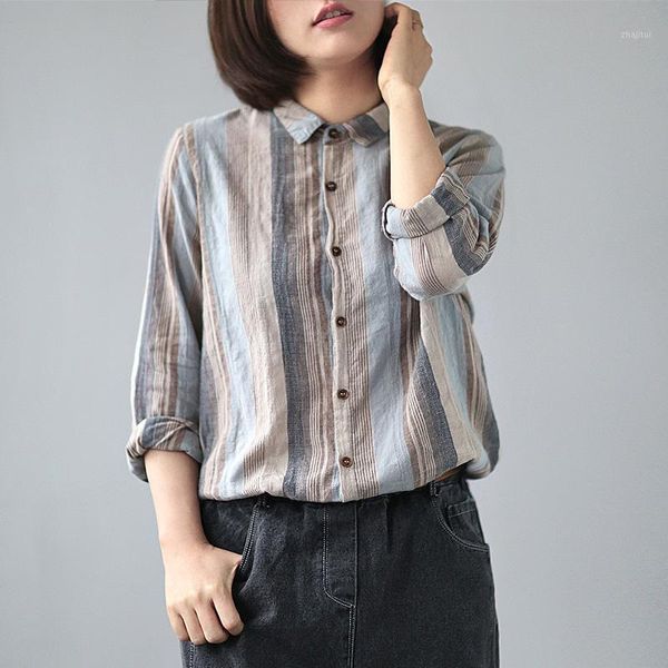 2020 spring fashion korean style ladies linen and blouses women striped shirts loose casual lapel women clothes lt959s301, White
2020 spring fashion korean style ladies linen and blouses women striped shirts loose casual lapel women clothes lt959s301, White