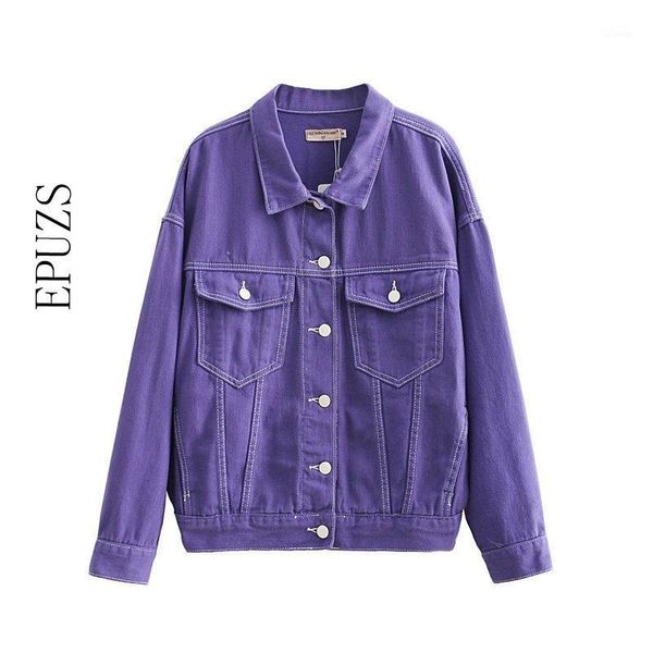 women's jackets fashion purple denim jacket women long sleeve jeans streetwear hip hop coats and 2021 autumn korean overcoat1, Black;brown
women's jackets fashion purple denim jacket women long sleeve jeans streetwear hip hop coats and 2021 autumn korean overcoat1, Black;brown