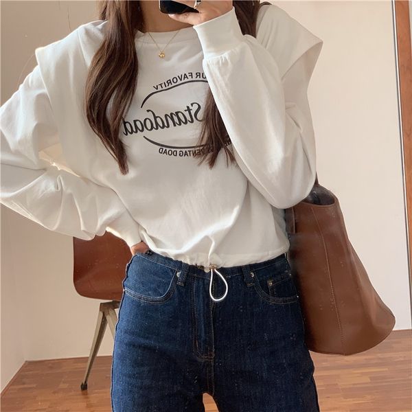 design with drawstring waist shows sweater thin sweater women's fashion of loose small alphabet printed in autumn 2020 5ihwa, Black
design with drawstring waist shows sweater thin sweater women's fashion of loose small alphabet printed in autumn 2020 5ihwa, Black
