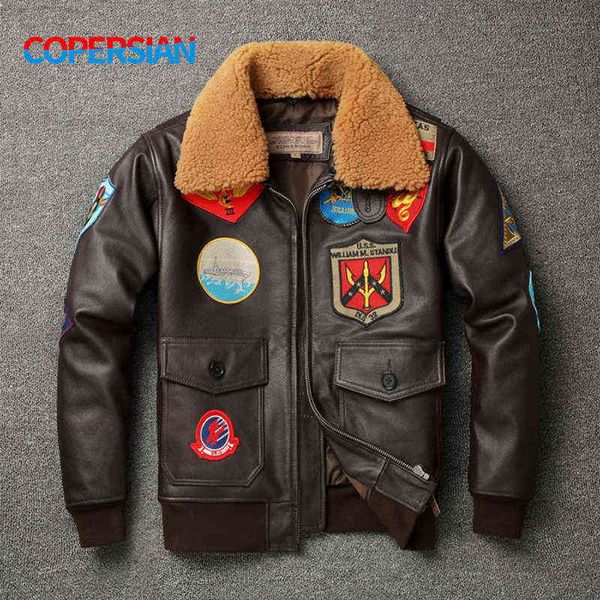 g1 air force flight leather jacket men's wool collar layer cowhide and cotton gun same as tom 0128, Black;brown
g1 air force flight leather jacket men's wool collar layer cowhide and cotton gun same as tom 0128, Black;brown