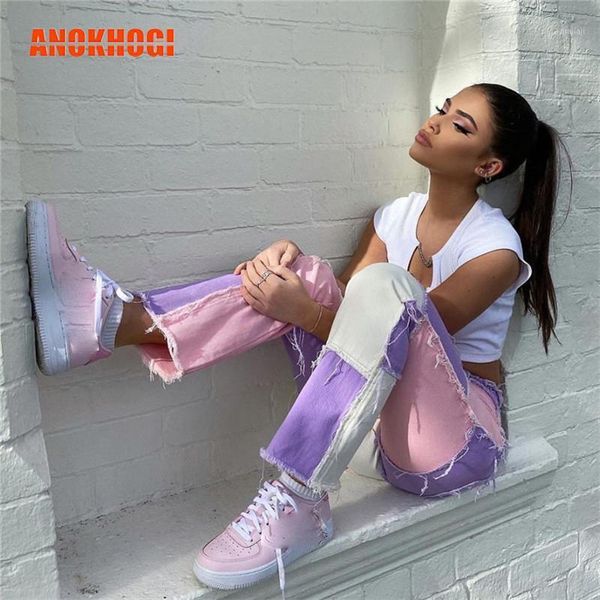 women's jeans hit color patchwork women trousers pink purple high waist straight fashion slim ladies pants wt1101, Blue
women's jeans hit color patchwork women trousers pink purple high waist straight fashion slim ladies pants wt1101, Blue
