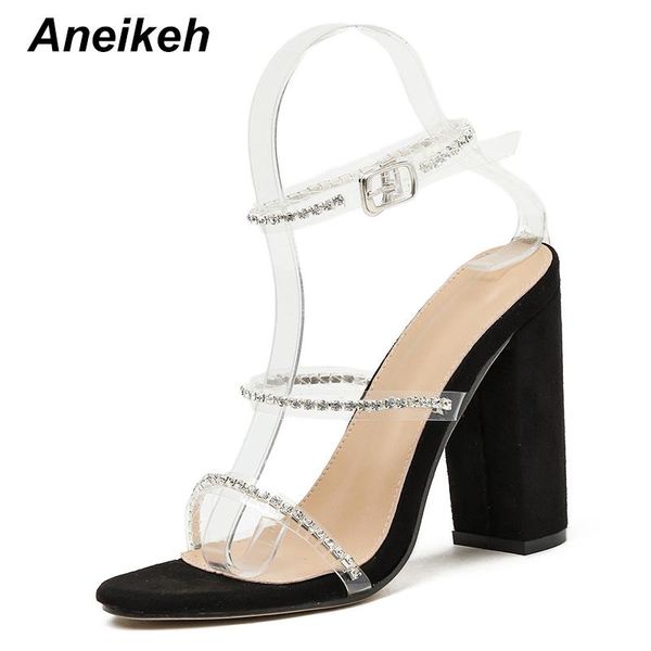 aneikeh summer women shoes sandals ankle strap pvc fashion metal decoration square heel buckle strap back dress round toe, Black
aneikeh summer women shoes sandals ankle strap pvc fashion metal decoration square heel buckle strap back dress round toe, Black