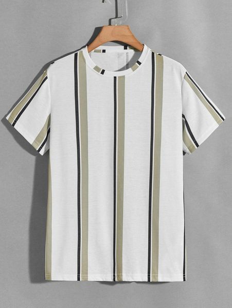 men striped print tee 38in#, White;black
men striped print tee 38in#, White;black