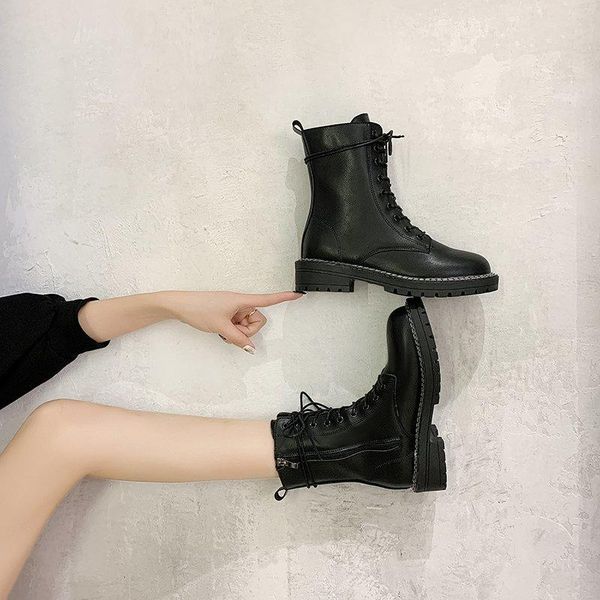 women's boots handsome motorcycle boots casual all-match snow autumn and winter black women mid-calf zip cross-tied
women's boots handsome motorcycle boots casual all-match snow autumn and winter black women mid-calf zip cross-tied