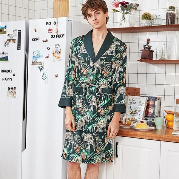 2019 autumn men pajamas men simulation silk print pajamas lingerie robe bathrobe dressing gown #g301, Black;brown
2019 autumn men pajamas men simulation silk print pajamas lingerie robe bathrobe dressing gown #g301, Black;brown