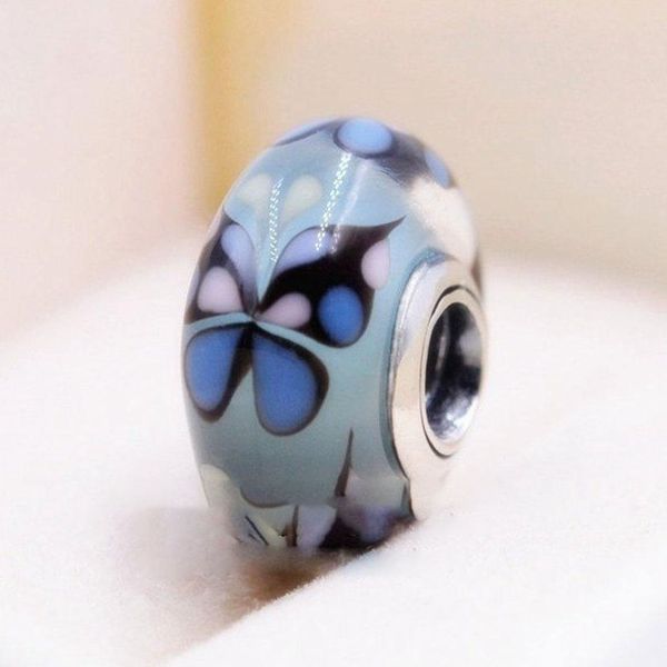 925 sterling silver glass threaded screw blue butterfly kisses murano beads fit style jewelry charm bracelets, Crystal
925 sterling silver glass threaded screw blue butterfly kisses murano beads fit style jewelry charm bracelets, Crystal