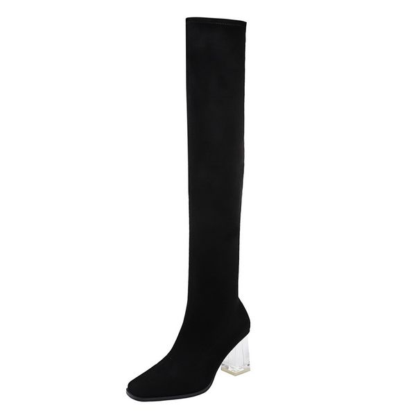 meriahzheng fashion women's boots transparent crystal heel high square suede slimming slender over-the-knee boots ds-9789-6, Black
meriahzheng fashion women's boots transparent crystal heel high square suede slimming slender over-the-knee boots ds-9789-6, Black