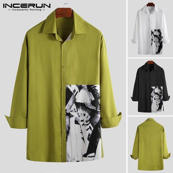 incerun fashion men shirt brand turn-down collar streetwear long sleeve printed casual mens korean style shirt 2020 loose camisa1, White;black
incerun fashion men shirt brand turn-down collar streetwear long sleeve printed casual mens korean style shirt 2020 loose camisa1, White;black
